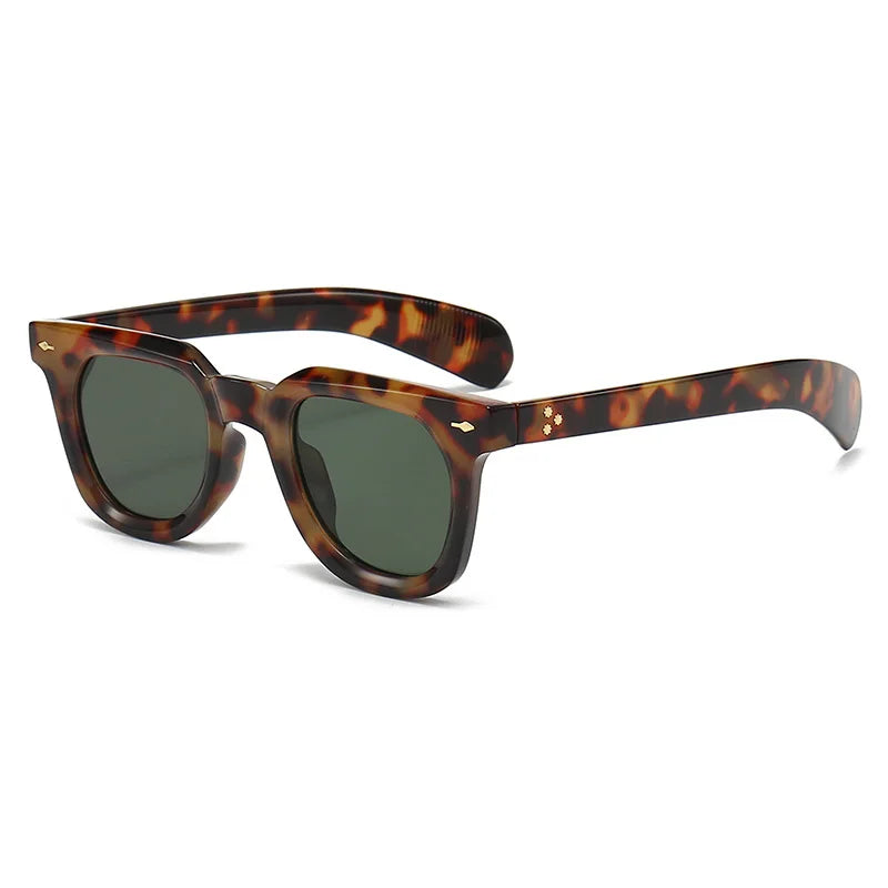 New Tortoiseshell Color Pc Sunglasses for Men Small Face Fashion Trend Covering Face Slimming Square Frame Women's Eyewear