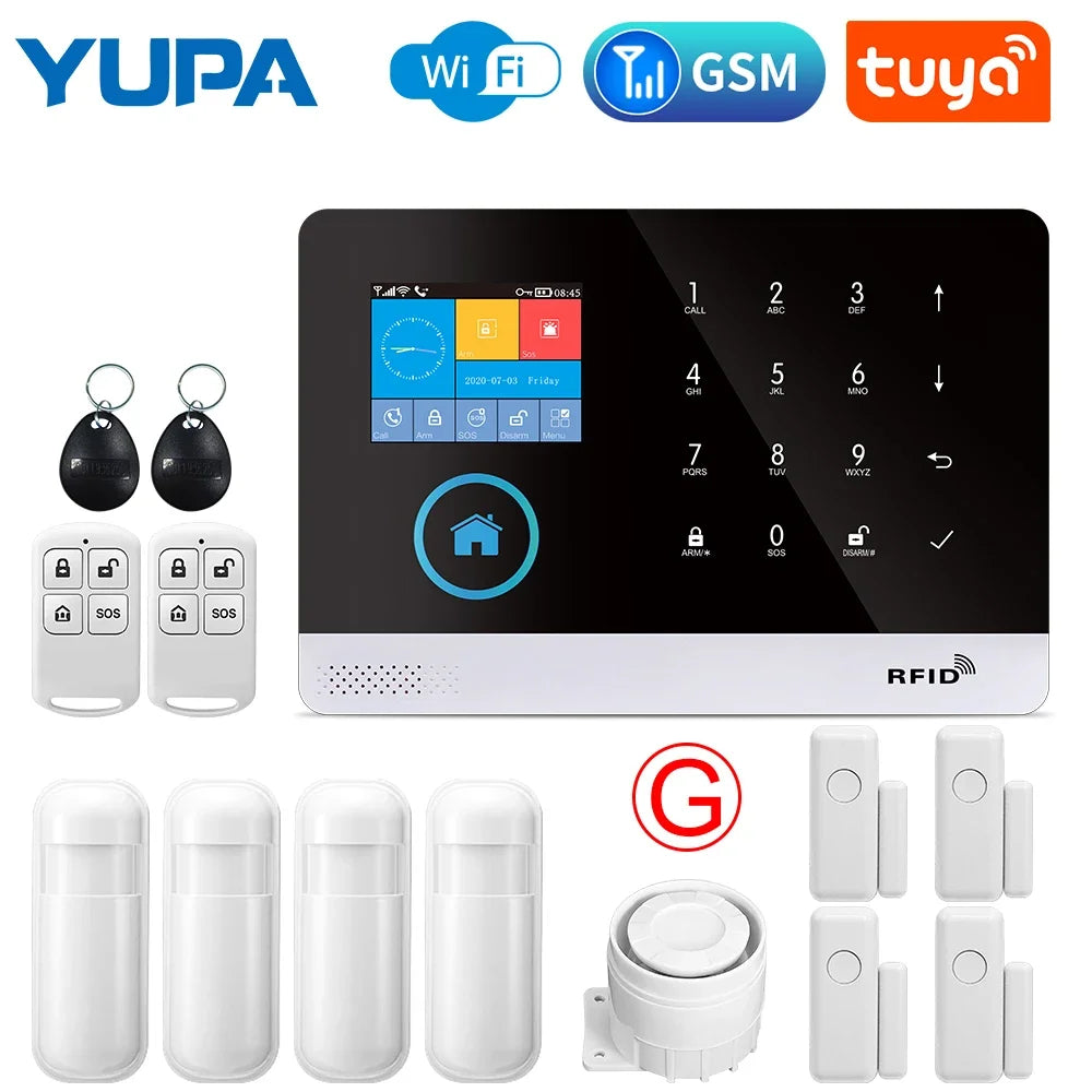 GSM Home Alarm System With WiFi Wireless Motion Sensor Detector Burglar Alarm Garden Home Alarm Alarmas De Seguridad Para Casa