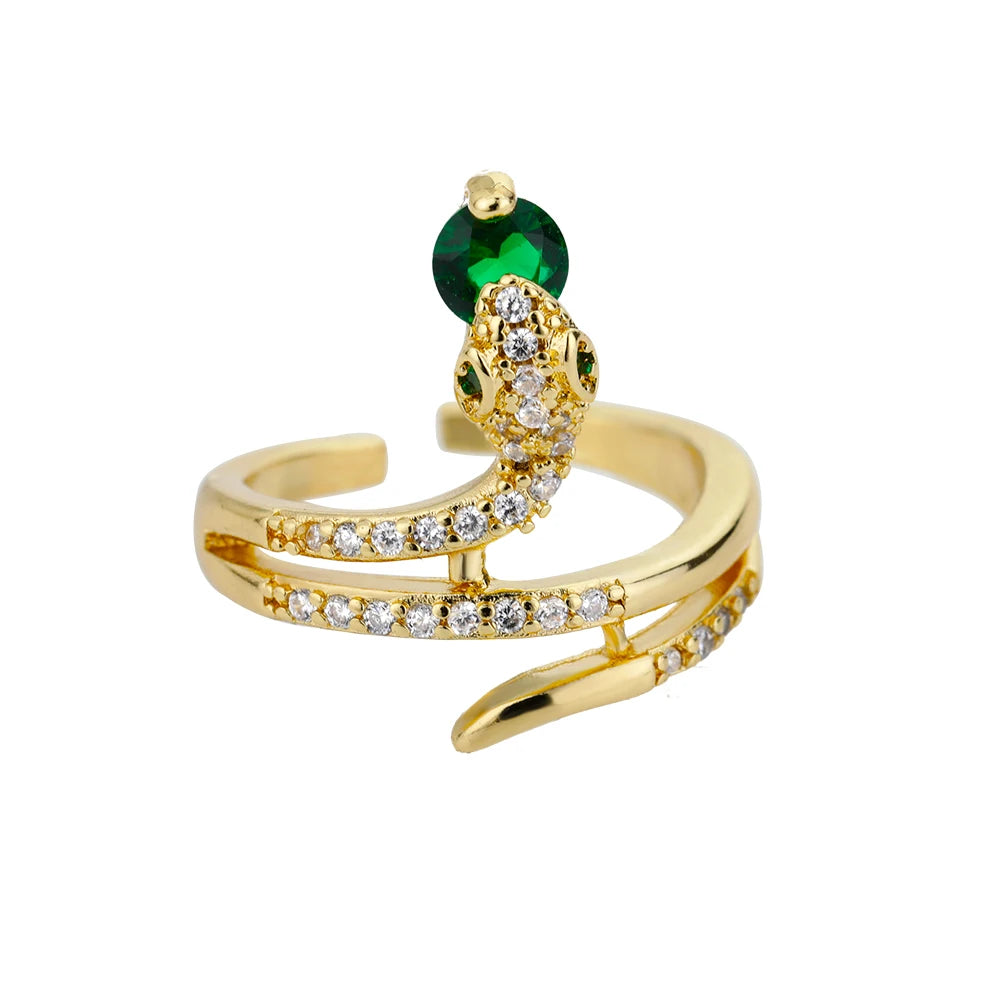 Punk Snake Rings For Men Women Exaggerated Stainless Steel Siver Color Opening Adjustable Rings Fashion Jewelry Accessories