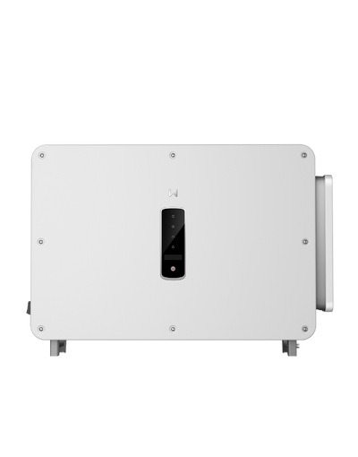 White electronic device with a small screen on a white background